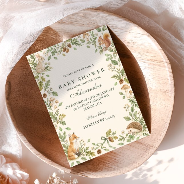 Invitation Fête de naissance des amis de la forêt (Créateur téléchargé)