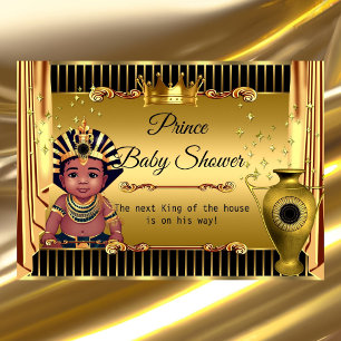 Invitation Fête de naissance du bébé prince royal ethnique no