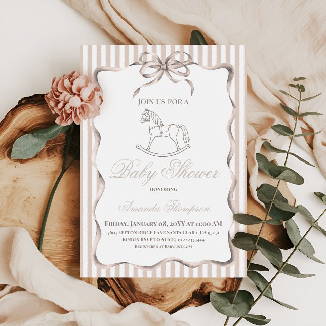 Invitation Fête de naissance du bébé sur le thème du cheval à (Créateur téléchargé)