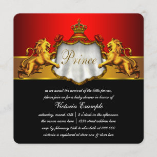 Invitation Fête de naissance du Prince Rouge Royal