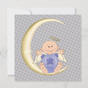 Invitation Fête de naissance d'un bébé ange garçon
