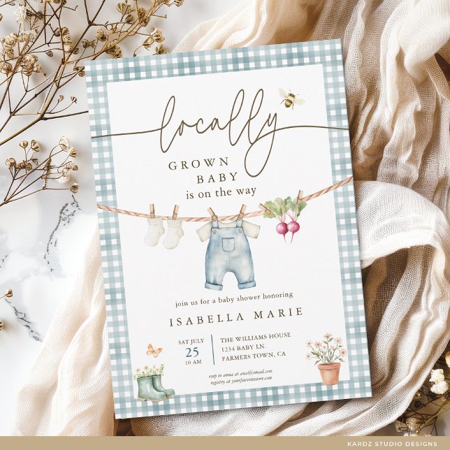 Invitation Fête de Naissance d'un Petit Garçon Né dans la Rég (The front of the baby shower invite is shown at 5x7-inch size. Choose paper, + corner style.)