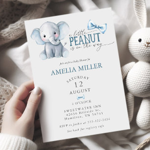Invitation Fête de naissance éléphant aquarelle nœud papillon