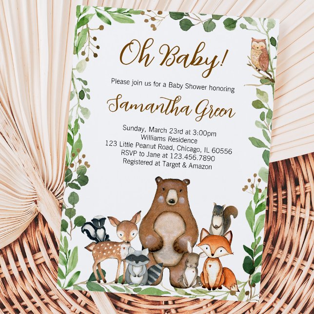 Invitation Fête de Naissance en Forêt (Créateur téléchargé)
