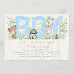 Invitation Fête de naissance en forêt pour garçon