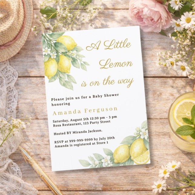 Invitation Fête de naissance été Citron Bébé (Créateur téléchargé)