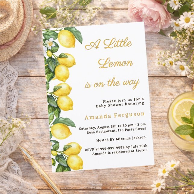 Invitation Fête de naissance été Citron Bébé (Créateur téléchargé)