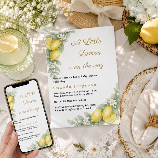 Invitation Fête de naissance été Citron Bébé (Créateur téléchargé)
