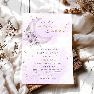 Invitation Fête de Naissance Étoile Pourpre Au-Dessus de la L