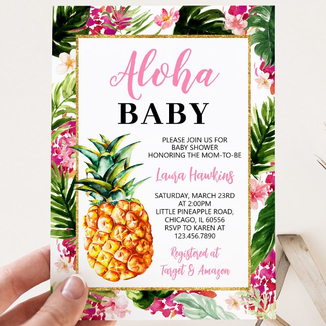 Invitation Fête de naissance Fille Ananas (Créateur téléchargé)