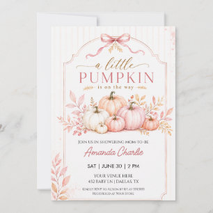 Invitation Fête de Naissance Fille Arc-en-Ciel Rose Citrouill