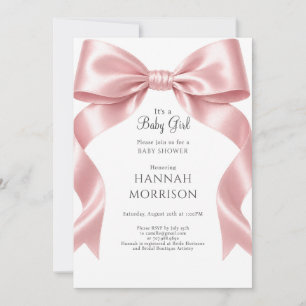 Invitation Fête de Naissance Fille Arc-en-Ciel Rose Élégant