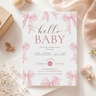 Invitation Fête de Naissance Fille Arc-en-ciel Rose Pastel