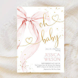 Invitation Fête de Naissance Fille Arc en Rose