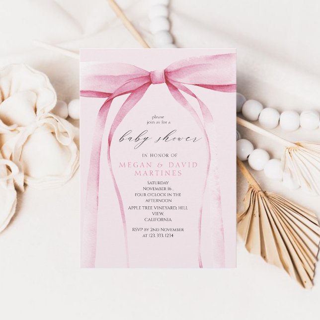 Invitation Fête de naissance Fille Arc Rose (Créateur téléchargé)