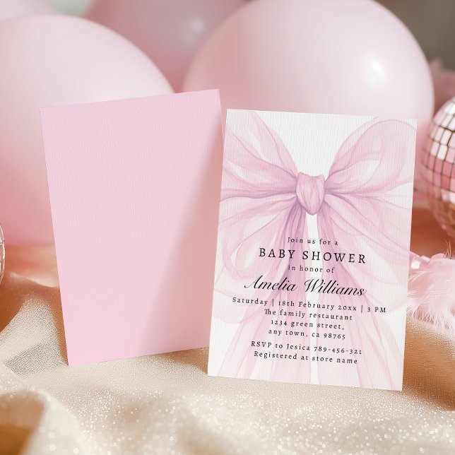 Invitation Fête de naissance Fille Arc Rose Doux  (Créateur téléchargé)