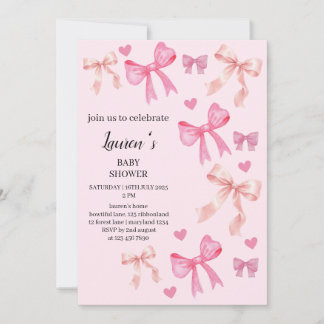 Invitation Fête de naissance fille arcs aquarelle rose