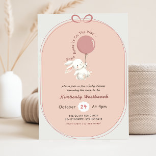 Invitation Fête de Naissance Fille Lapin Rose