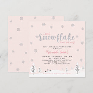 Invitation Fête de naissance fille thème merveilleux hiver ro