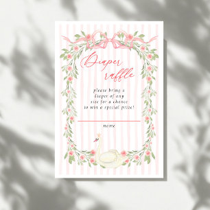 Invitation Fête de naissance Fleurs de roses à ruban rose Cyg