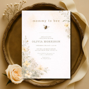 Invitation Fête de naissance florale Maman à Bébé
