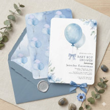 Fête de naissance garçon Ballon Floral Aquarelle B