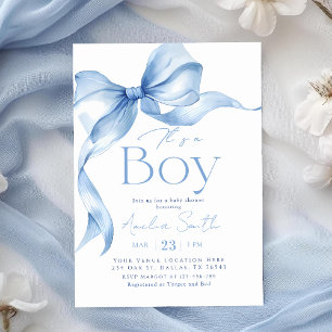 Invitation Fête de naissance garçon Coquette Arc Bleu