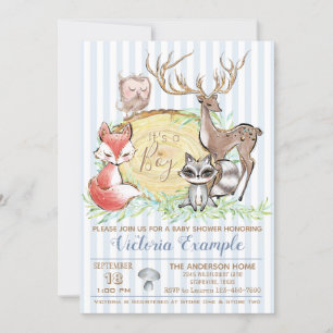 Invitation Fête de naissance garçon forêt boisée