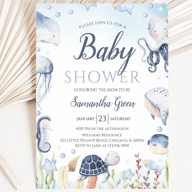 Invitation Fête de Naissance Garçon Sous la Mer (Créateur téléchargé)