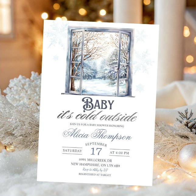 Invitation Fête de naissance garçon thème poussiéreux bleu fr (Créateur téléchargé)