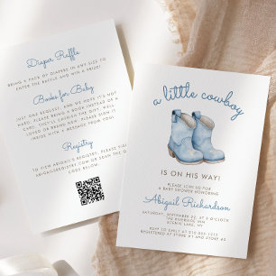 Invitation Fête de Naissance Garçonnet Vacher Bleu Mignon