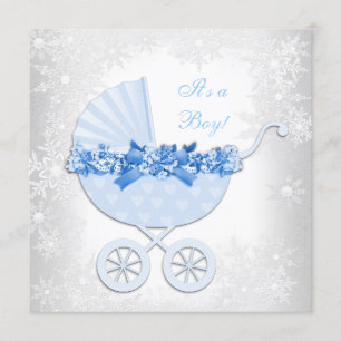 Invitation Fête de naissance Hiver Merveilleux Flocon de Neig