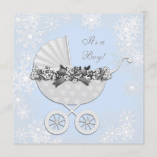 Invitation Fête de naissance Hiver Merveilleux Flocon de Neig