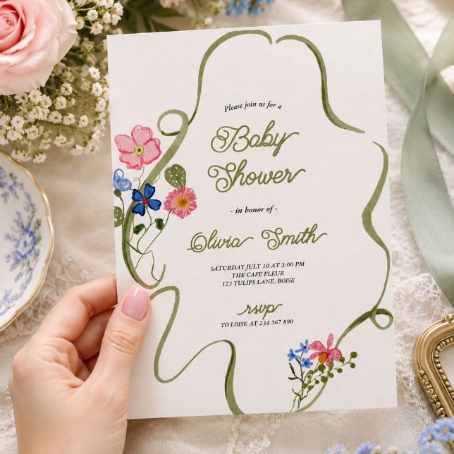 Invitation Fête de naissance jardin botanique vintage (Créateur téléchargé)