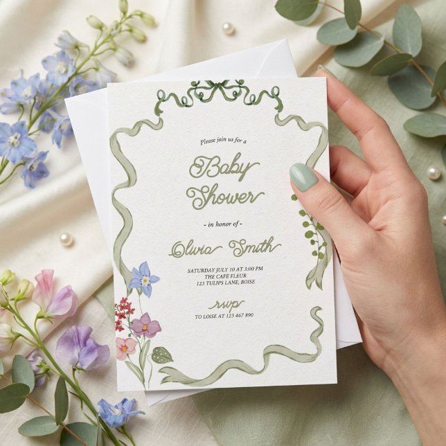 Invitation Fête de naissance jardin botanique vintage (Créateur téléchargé)