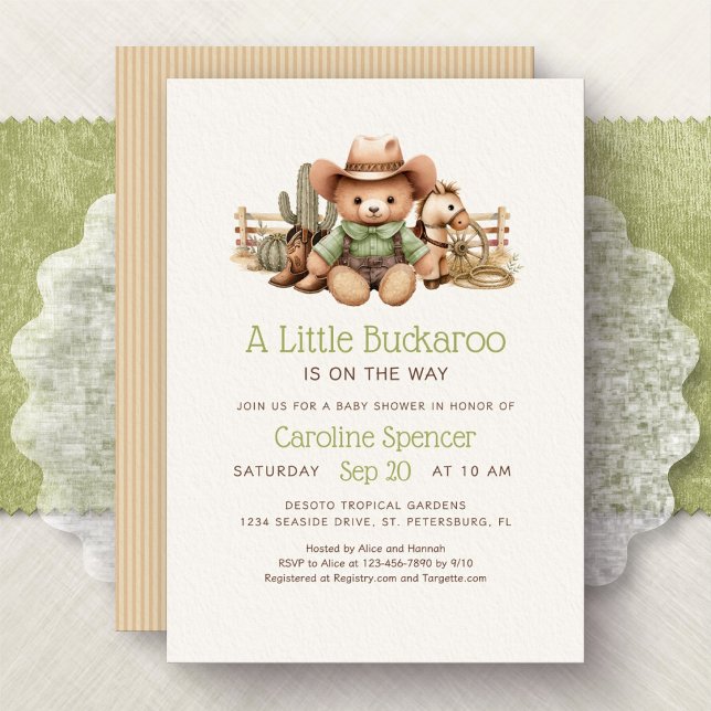 Invitation Fête de naissance Little Buckaroo Western pour béb (Créateur téléchargé)