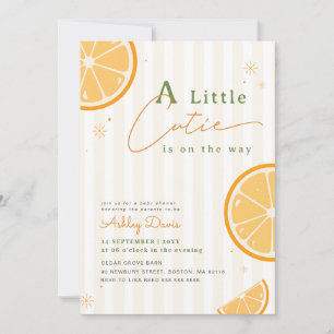 Invitation Fête de naissance Little Cutie Orange d'été