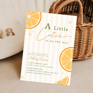 Invitation Fête de naissance Little Cutie Orange d'été