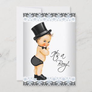 Invitation Fête de naissance Little Man C'est un garçon