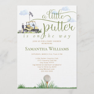 Invitation Fête de naissance Little Putter Golfeur Moderne su