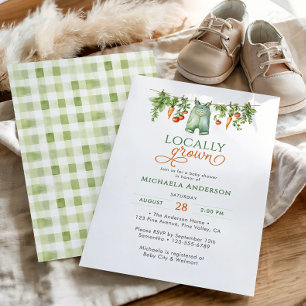 Invitation Fête de naissance locale et non genrée pour bébé