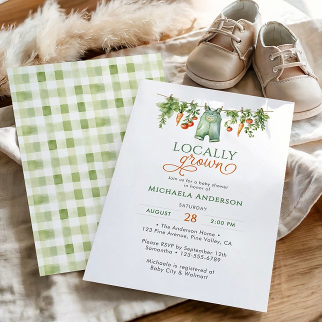 Invitation Fête de naissance locale et non genrée pour bébé (Créateur téléchargé)