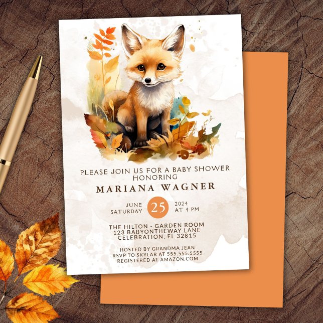 Invitation Fête de naissance mignonne Renard de la forêt (Créateur téléchargé)