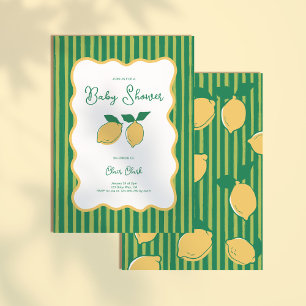 Invitation Fête de Naissance Minimaliste au Citron Neutre