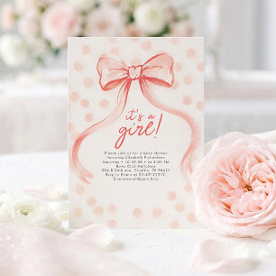 Invitation Fête de Naissance Minimaliste Fantaisiste Rose à J