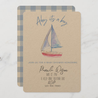 Invitation Fête de naissance minimaliste pour bébé garçon