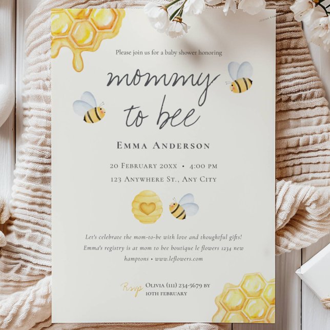 Invitation Fête de naissance Mommy to bee Rustique (Créateur téléchargé)
