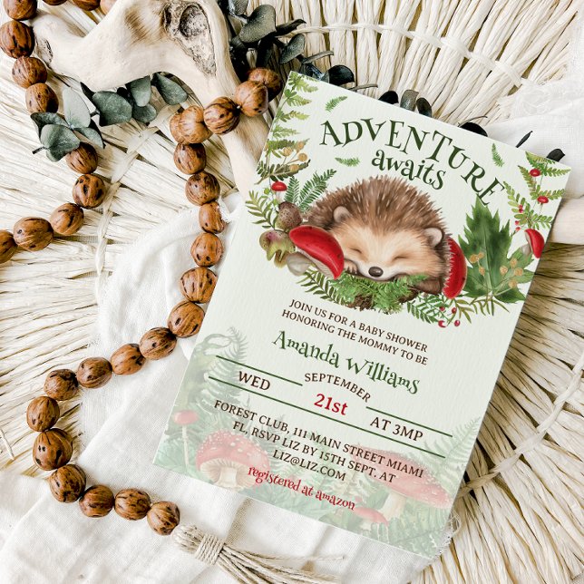 Invitation Fête de naissance neutre sur le thème de la forêt (Créateur téléchargé)