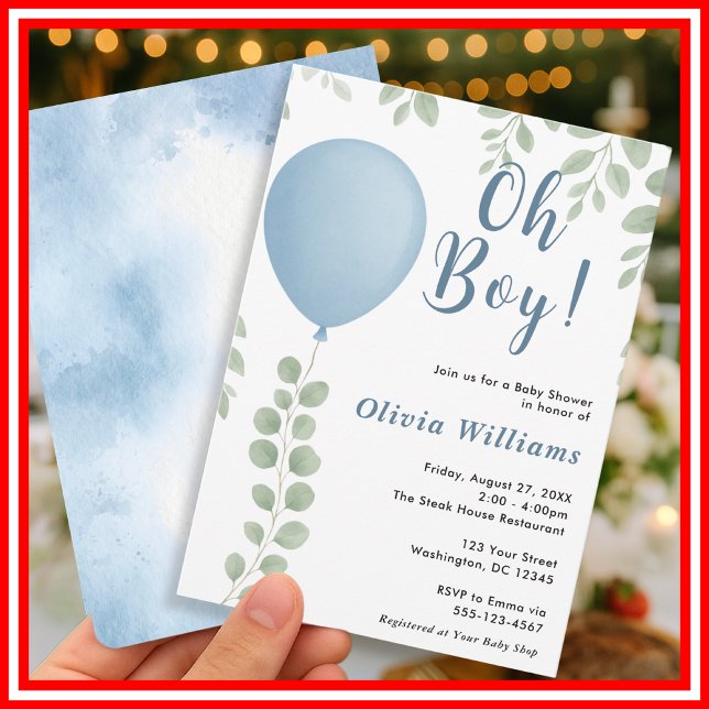 Invitation Fête de Naissance Oh Boy Baby (Créateur téléchargé)