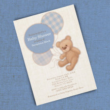Fête de naissance Ourson à carreaux bleus pour gar
